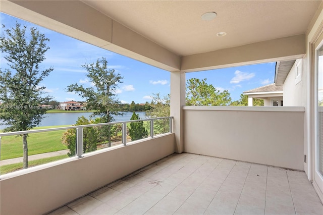 balcony with a water view