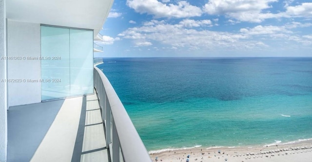 4111 S Ocean Dr Unit 3007, Hollywood, FL 33019 - balcony featuring a water view and a beach view