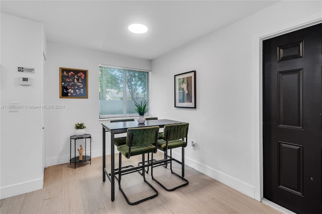 office space with light hardwood / wood-style floors