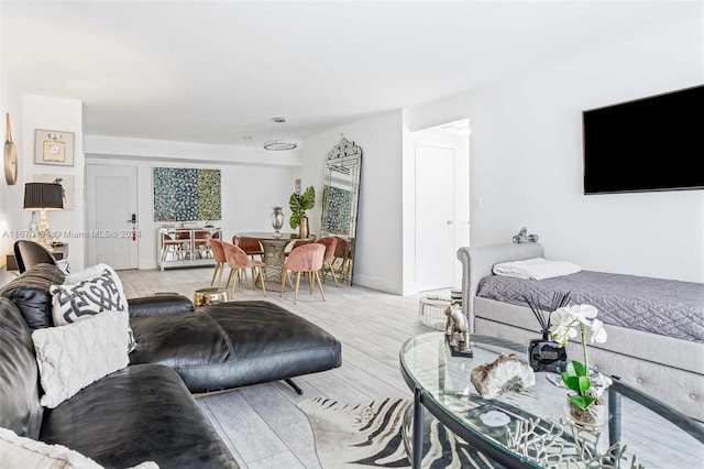 living room featuring light hardwood / wood-style flooring