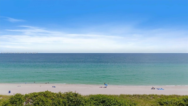 view of water feature featuring a view of the beach