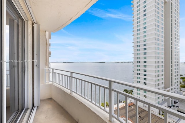 balcony with a water view