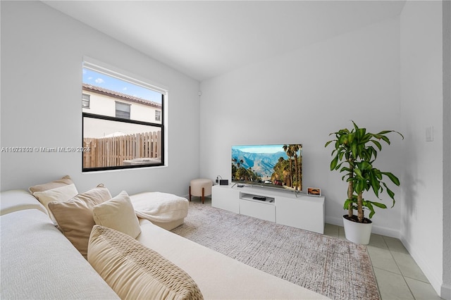 view of tiled living room