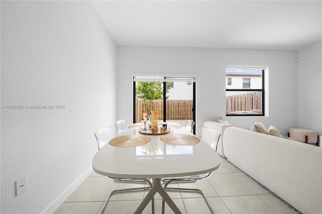 view of tiled dining room