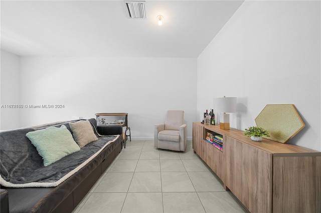 view of tiled living room