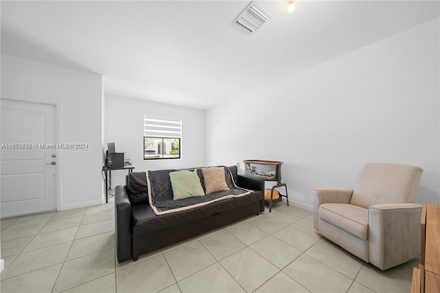 view of tiled living room