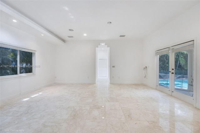 empty room with french doors