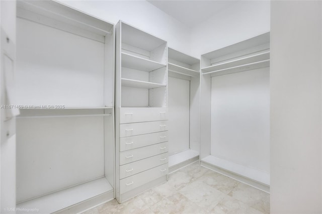 view of walk in closet