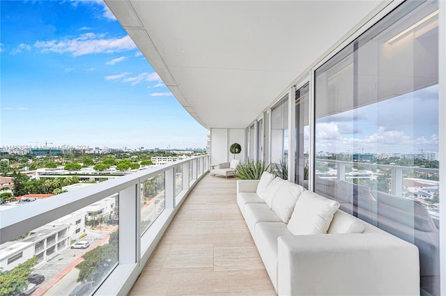 balcony featuring an outdoor living space