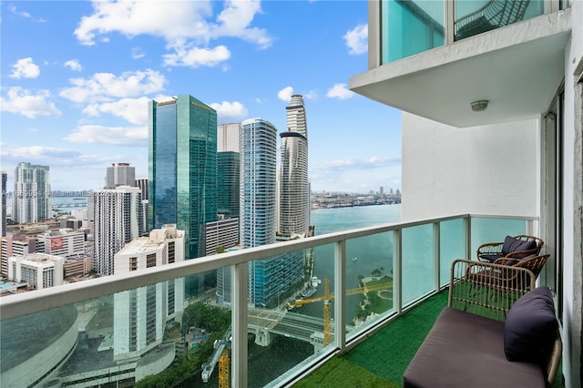 balcony with a water view