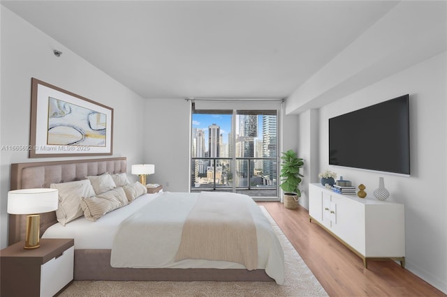 bedroom featuring wood finished floors