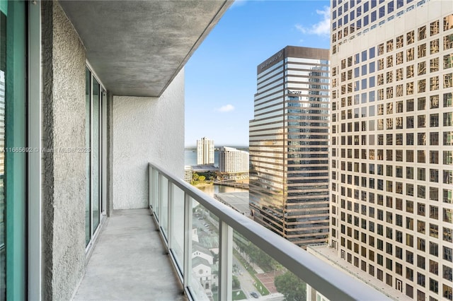 balcony with a view of city