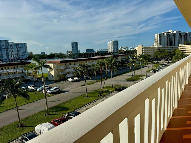 balcony with a city view