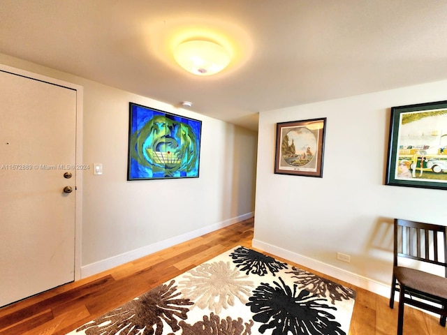 interior space with hardwood / wood-style floors