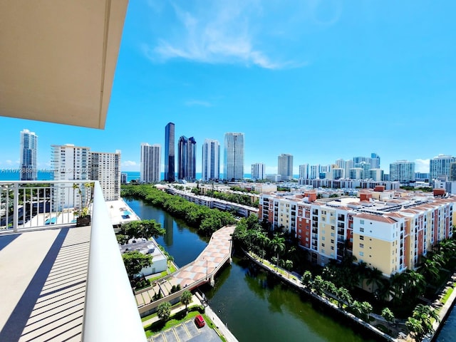 exterior space with a water view