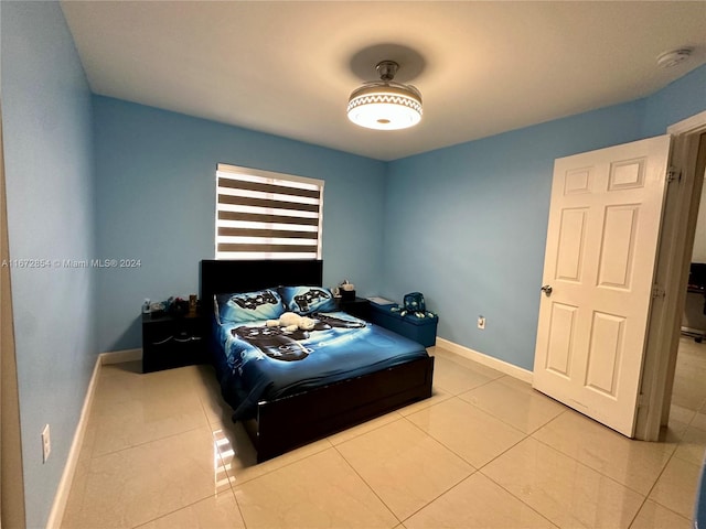 view of tiled bedroom