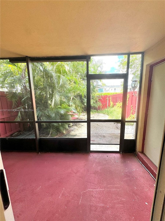 view of unfurnished sunroom