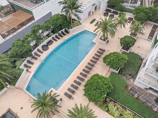 view of pool featuring a patio area