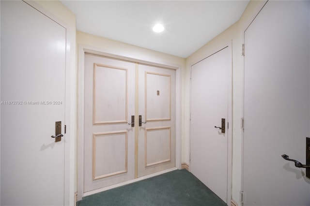 8855 Collins Ave Unit 2D, Surfside, FL 33154 - hall with carpet flooring and recessed lighting