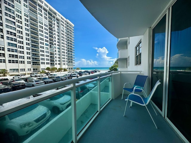 balcony with a water view