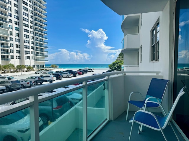 balcony with a water view