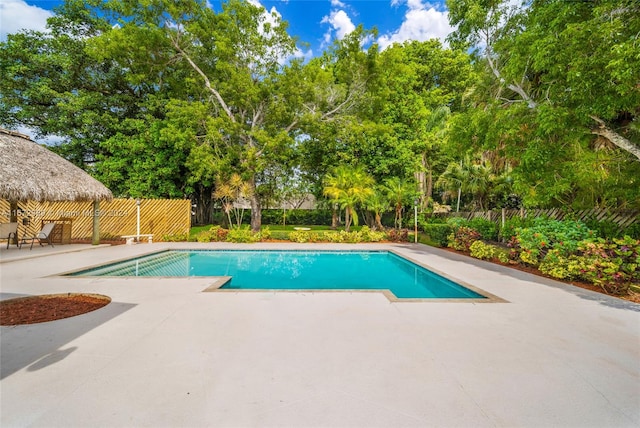 view of swimming pool featuring a patio