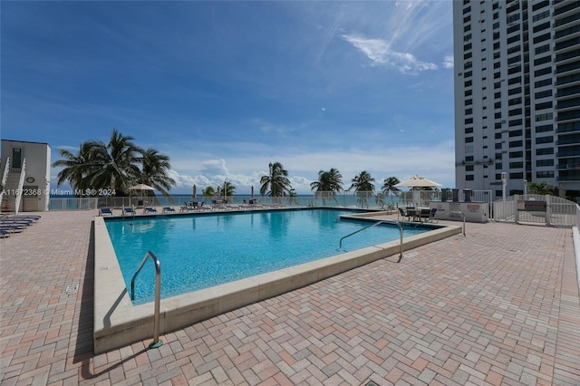 view of pool with a patio area