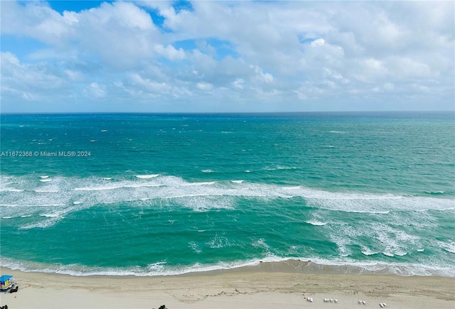 property view of water featuring a view of the beach