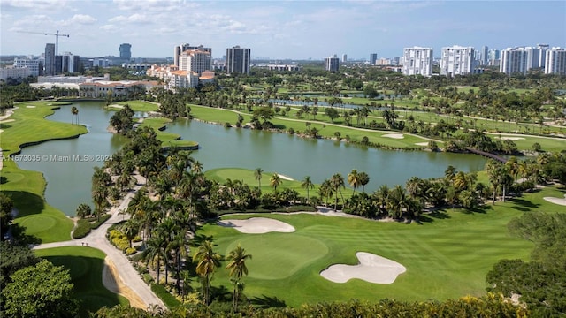 3300 NE 192nd St Unit 1108, Aventura, FL 33180 - bird's eye view of a view of skyline, a golf course, and a large body of water