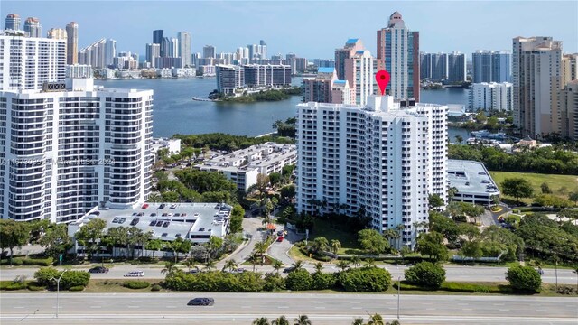 3300 NE 192nd St Unit 1108, Aventura, FL 33180 - drone / aerial view of a skyline view and a nearby body of water