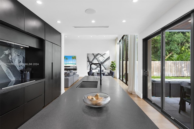 kitchen with light wood-type flooring