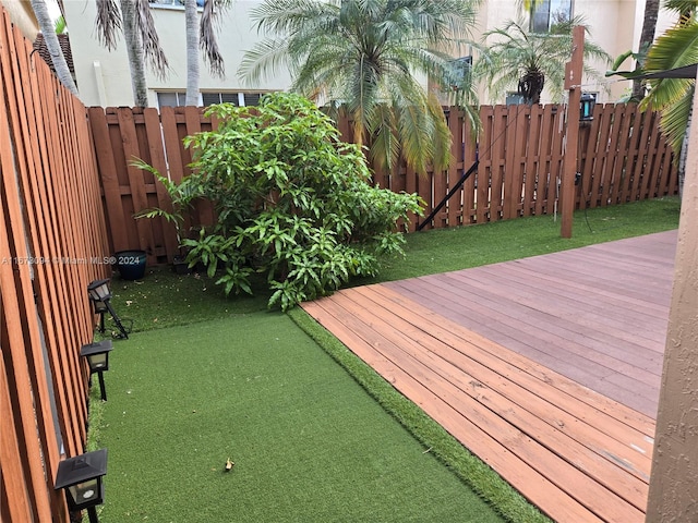 deck with a lawn