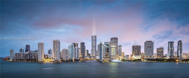 view of city with a water view