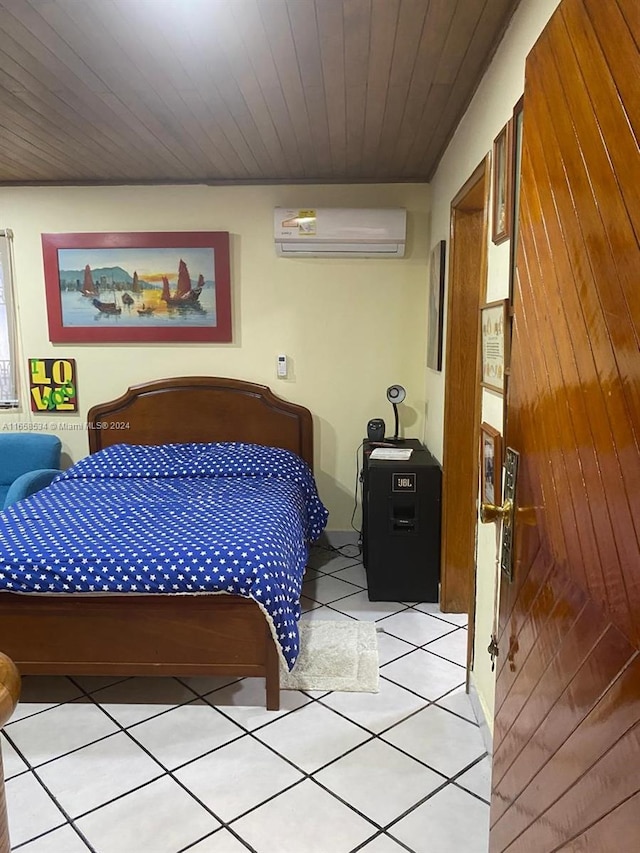 94-93 59 Cra, Barranquilla, FL 80001 - bedroom with a wall mounted AC and light tile patterned floors