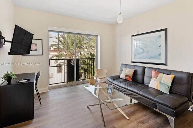 living room featuring hardwood / wood-style floors