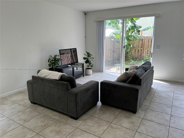 view of tiled living room