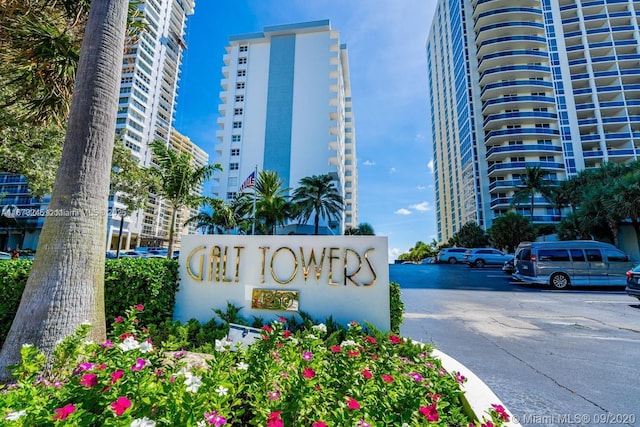 view of community sign