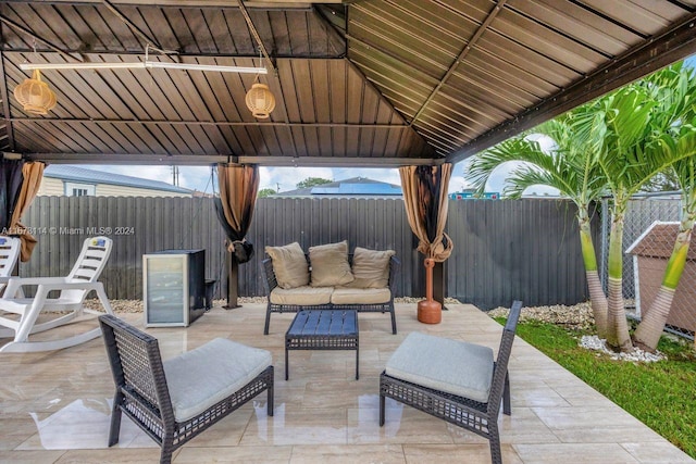 view of patio featuring a gazebo