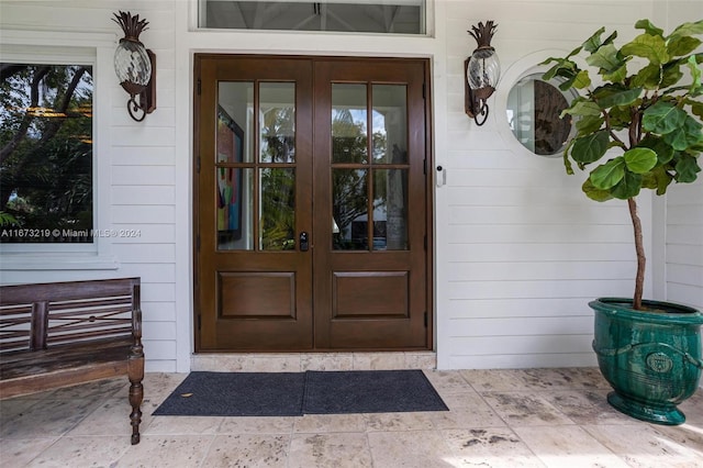 entrance to property with french doors