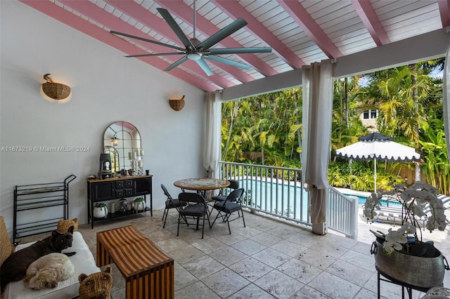 view of patio / terrace with ceiling fan