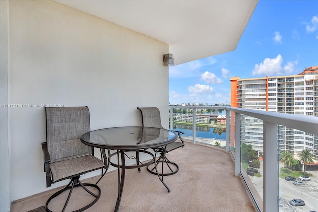 balcony with a water view