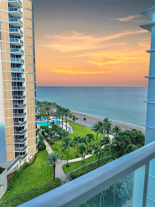 property view of water with a view of the beach