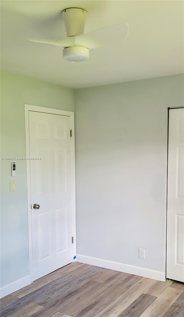 empty room with light wood-type flooring