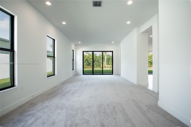 empty room featuring light carpet and a healthy amount of sunlight