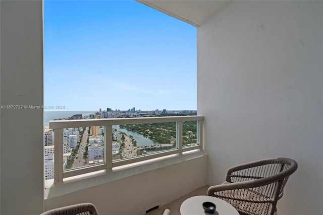 balcony with a water view