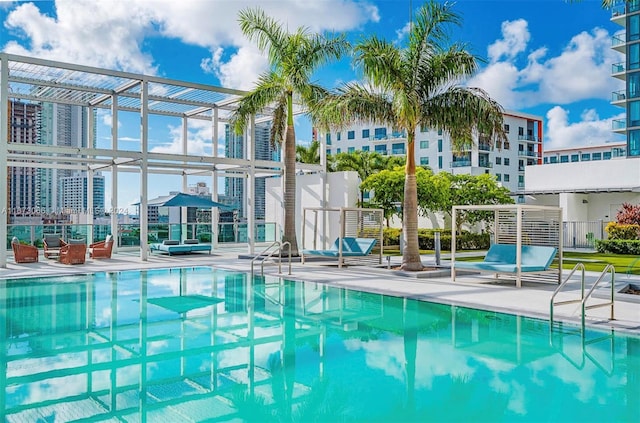 view of pool with a patio area