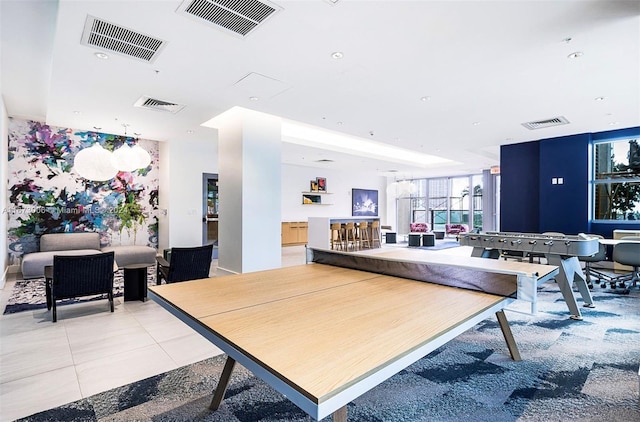 dining space featuring tile patterned floors