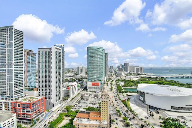 view of city featuring a water view