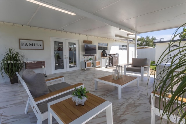 view of patio featuring french doors