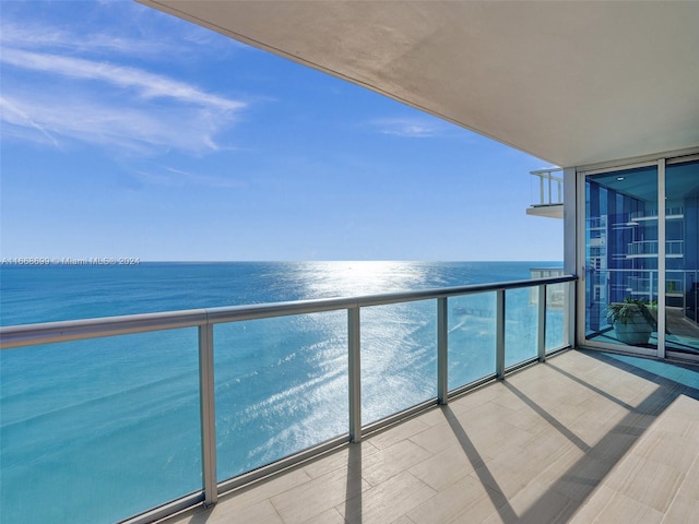 balcony with a water view